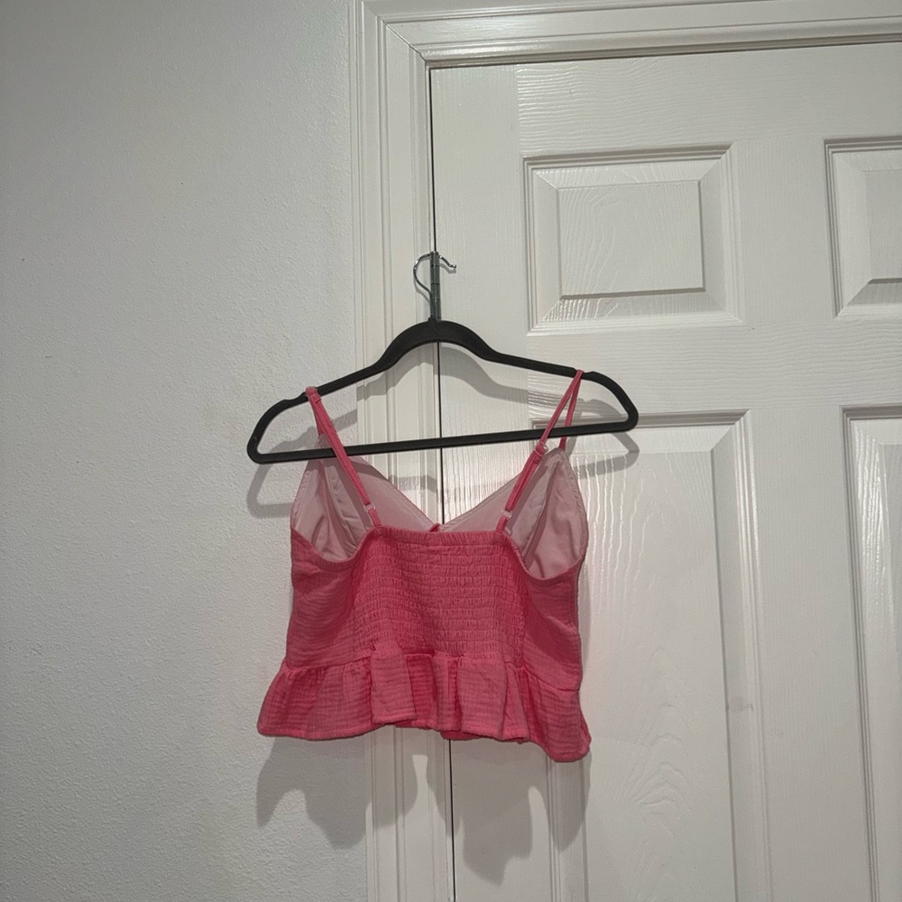 Chic Pink Ruffle Hem Tank Top - Picture 2 of 3
